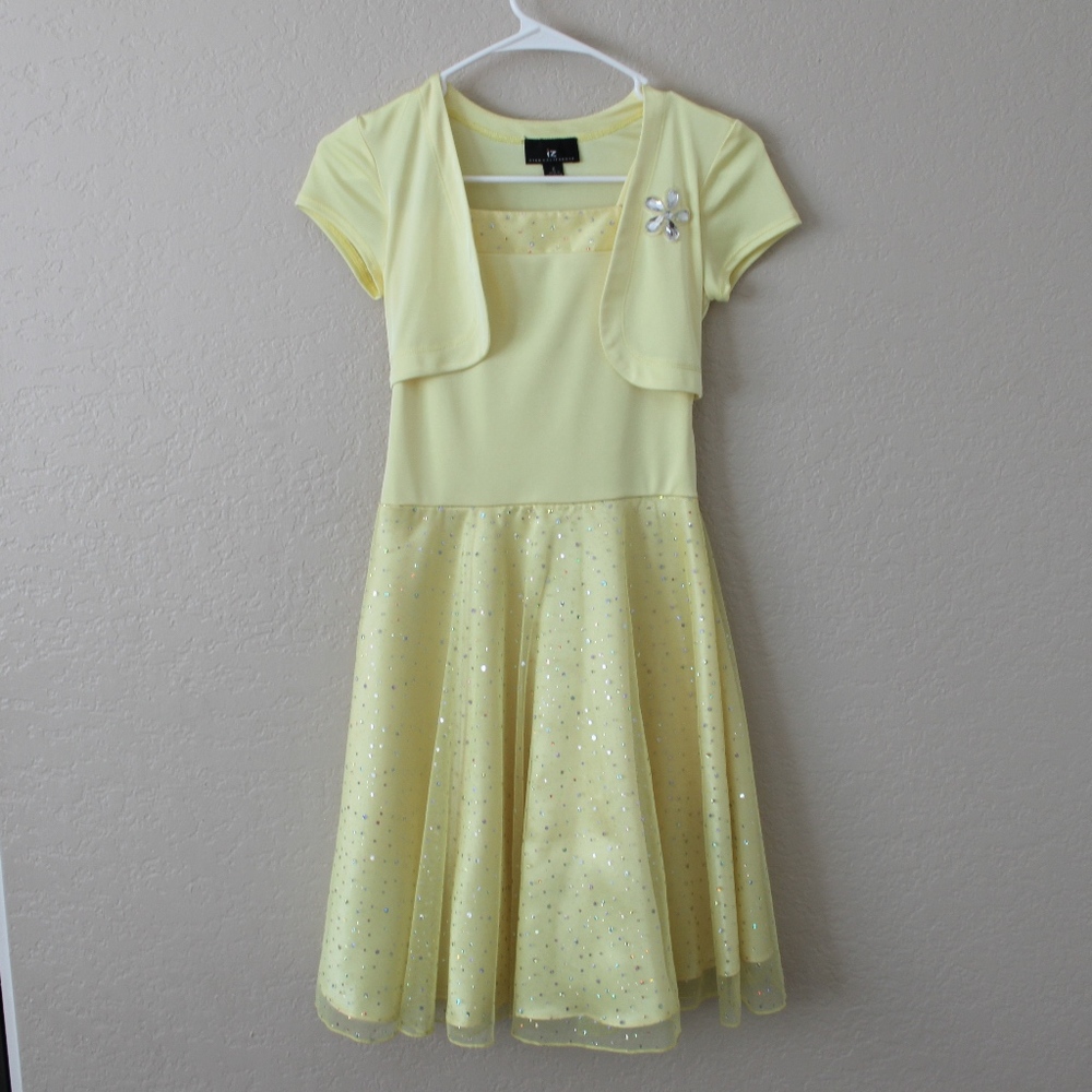 Elegant Yellow Sparkly Fancy Dress Girls